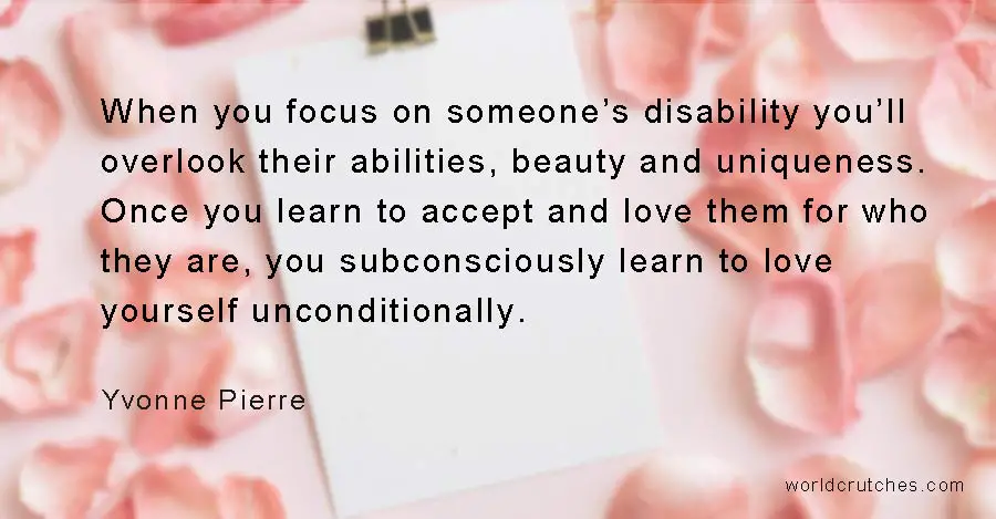 Yvonne Pierre empowering quote about disability