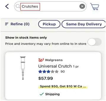 search-crutche-on-walgreens-app-worldcrutches.com